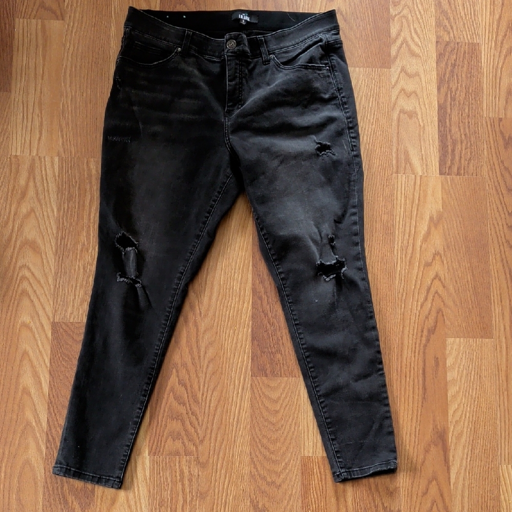 LuLaRoe Black Distressed Skinny Jeans